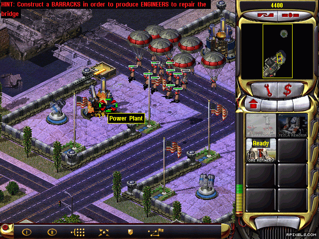 Command & Conquer: Red Alert game screenshots at Riot Pixels,