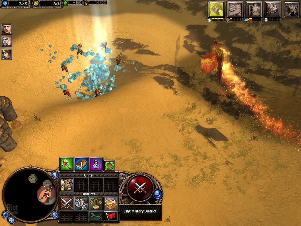 A screenshot of a battle in Rise of Nations: Rise of Legends