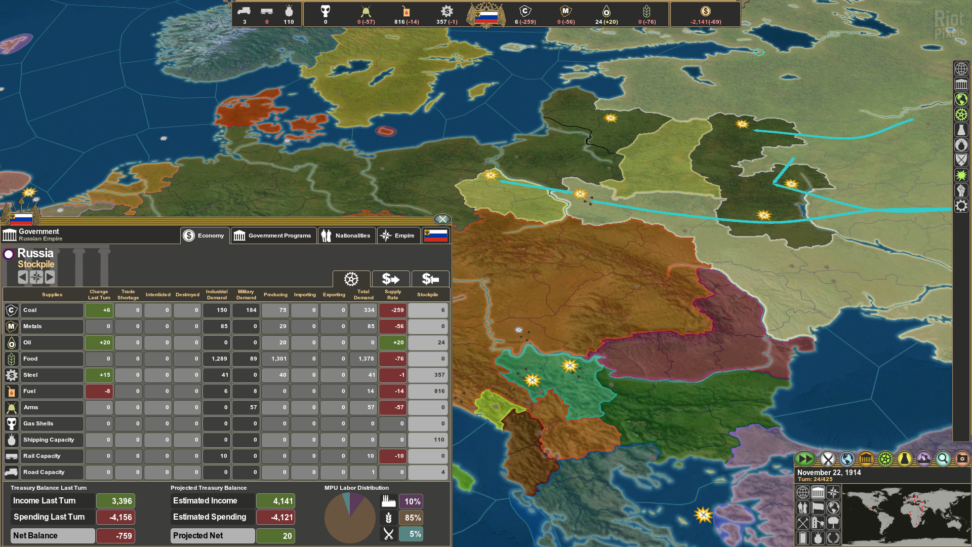 Making History: The Great War - game screenshots at Riot Pixels 