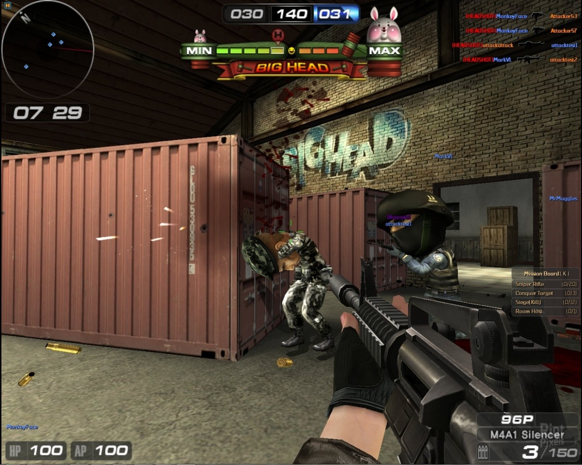 Playing image of FPS game (Sudden Attack)